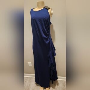 Chic One Shoulder Navy Dress
